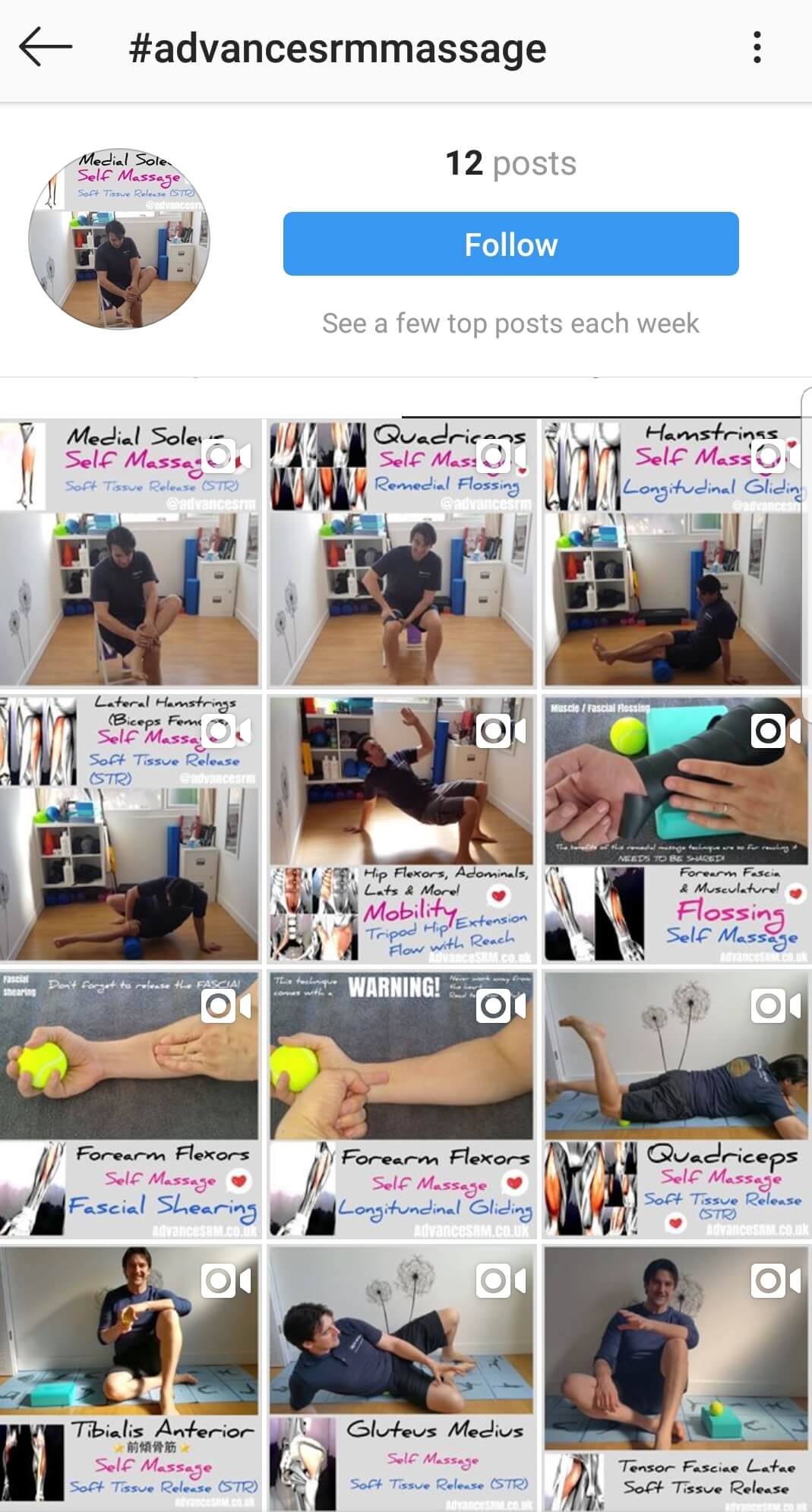 Image-of-selection-of-advancesrm-self-massage-videos-found-on-instagram